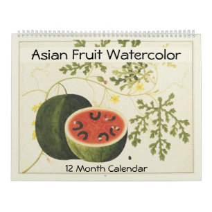 Calendrier Aquarelle Fruit Asiatique Décor Ferme Moderne