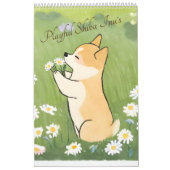 Calendrier Aquarelle Joueuse AI Généré Shiba Inu (Protection)