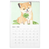 Calendrier Aquarelle Joueuse AI Généré Shiba Inu (Mar 2026)