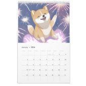 Calendrier Aquarelle Joueuse AI Généré Shiba Inu (Jan 2026)