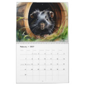 Calendrier Aquarelle mignonne Amoureux des animaux de cochons (Feb 2027)