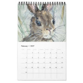 Calendrier Aquarelle moderne Bois Forêt Animaux Nature (Feb 2027)