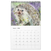 Calendrier Aquarelle moderne Bois Forêt Animaux Nature (Mar 2026)