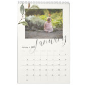 Calendrier Aquarelle moderne Eucalyptus Script Multi Photo (Jan 2027)