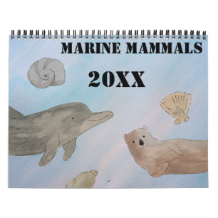 Calendrier Aquarelle Océan Mammifères marins