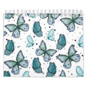 Calendrier Aquarelle Papillons verts et points 2026 (Protection)
