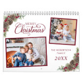 Calendrier Aquarelle Pine Botanique Cônes de Noël Photo (Protection)