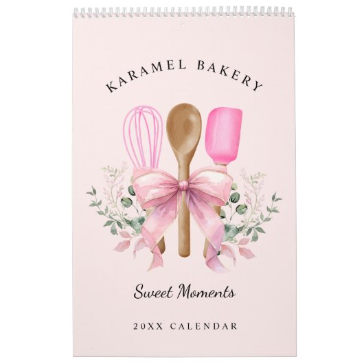 Calendrier Aquarelle Pink Bow Ustensiles boulangerie (Protection)