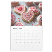 Calendrier Aquarelle Pink Bow Ustensiles boulangerie (Feb 2026)