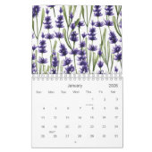 Calendrier Aquarelle Purple Lavender Flowers 2026 (Jan 2026)