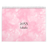Calendrier Aquarelle rose moderne minimaliste (Protection)