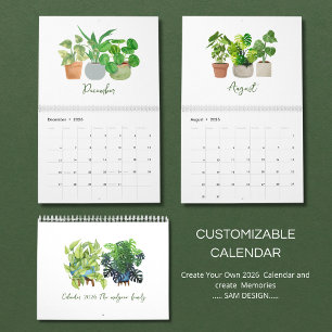 Calendrier Aquarelle Succulente & Feuille 2026 B