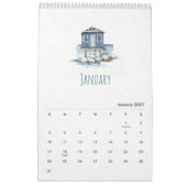 Calendrier aquarelle tropical 2026 (Jan 2027)