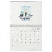 Calendrier aquarelle tropical 2026 (Feb 2027)