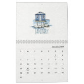 Calendrier aquarelle tropical 2026 (Jan 2027)
