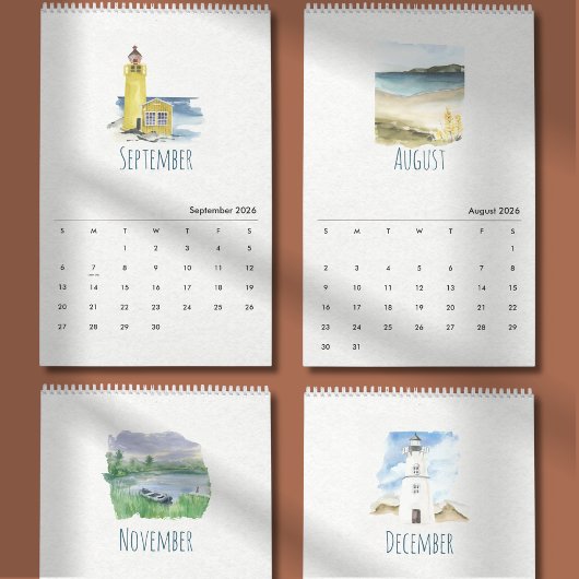 Calendrier aquarelle tropical 2026
