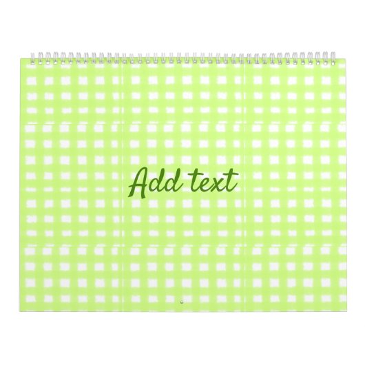 Calendrier Aquarelle vert plaid ginham personnalisé ajouter t (Protection)