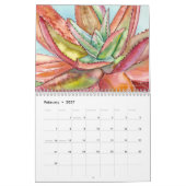 Calendrier Aquarelles succulentes 12 mois #4 (Feb 2027)