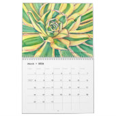 Calendrier Aquarelles succulentes 12 mois #4 (Mar 2026)