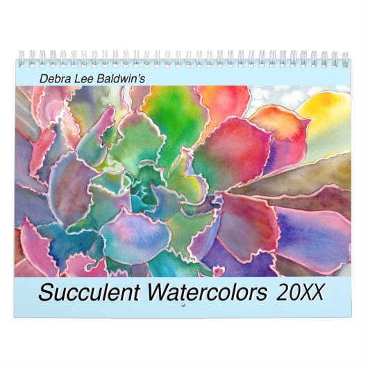 Calendrier Aquarelles succulentes Debra 2019 Lee Baldwin (Protection)
