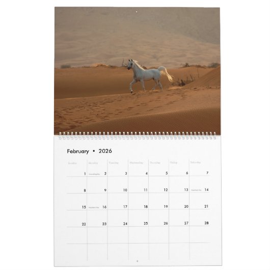 Calendrier Arabe 2019 de cheval (Feb 2026)