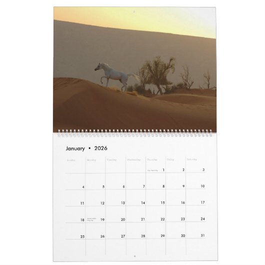 Calendrier Arabe 2019 de cheval (Jan 2026)