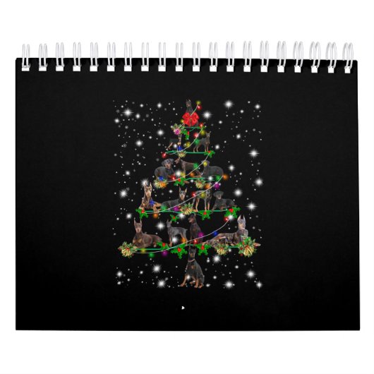 Calendrier Arbre De Noël Doberman Couvert De Lampe De Feu (Protection)