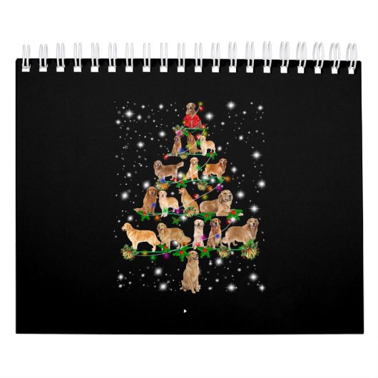 Calendrier Arbre de Noël Golden Retriever Couvert Par Flash (Protection)