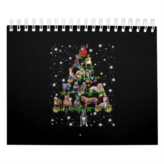 Calendrier Arbre De Noël Pitbull Couvert D'Une Lampe De Feu (Protection)