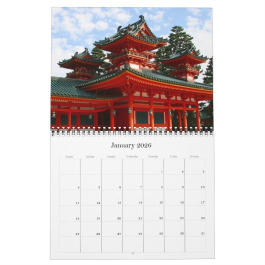 Calendrier architecture japonaise (Jan 2026)