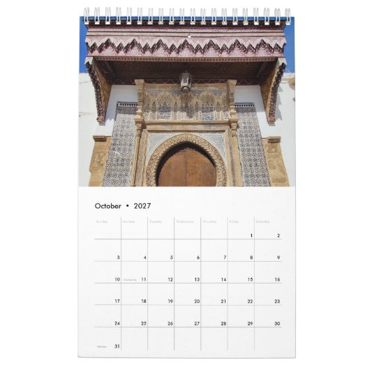 Calendrier Architecture marocaine (Oct 2027)