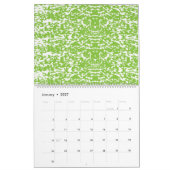 Calendrier arrière - plan abstrait vert et blanc (Jan 2027)