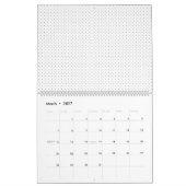 Calendrier Arrière - plan blanc avec un motif extensible de p (Mar 2027)