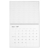 Calendrier Arrière - plan blanc avec un motif extensible de p (Mar 2027)