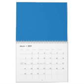 Calendrier Arrière-plan Bleu Uni – Conception de Modèle Minim (Mar 2027)