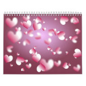 Calendrier Arrière - plan de coeurs (Protection)