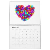 Calendrier Arrière - plan de coeurs (Mar 2027)