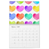 Calendrier Arrière - plan de coeurs (Feb 2027)