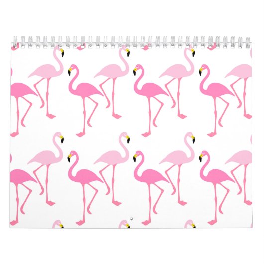 Calendrier Arrière - plan Flamant rose - Rose (Protection)