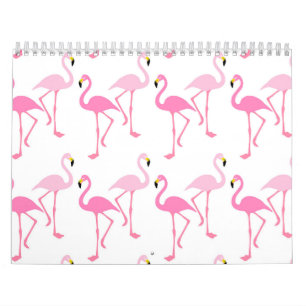 Calendrier Arrière - plan Flamant rose - Rose