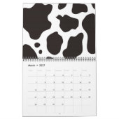 Calendrier Arrière - plan motif de vache (Mar 2027)