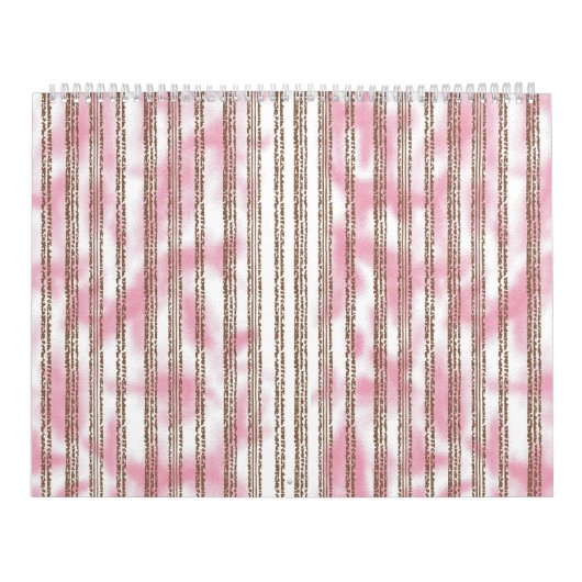 Calendrier arrière - plan rayé rose et blanc (Protection)