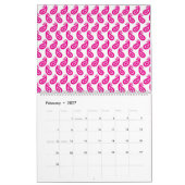 Calendrier arrière - plan rose et blanc avec motif (Feb 2027)