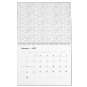Calendrier Arrière - plan texturé blanc avec subtil, tissé, (Feb 2027)