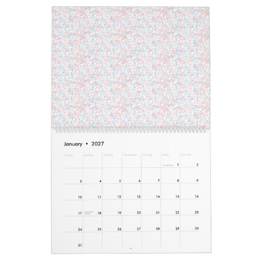 Calendrier Arrière - plan texturé blanc cassé avec subtil, fi (Jan 2027)
