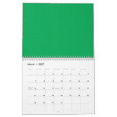 Calendrier Arrière - plan vert remarquable avec conception de (Mar 2027)