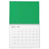 Calendrier Arrière - plan vert remarquable avec conception de (Feb 2027)