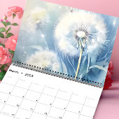 Calendrier arrière - plan Vintage Dandelion 2025