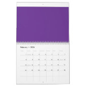 Calendrier arrière - plan violet avec bordure blanche (Feb 2026)