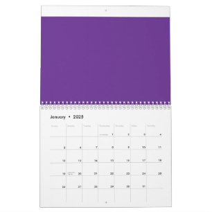 Calendrier arrière - plan violet avec bordure blanche